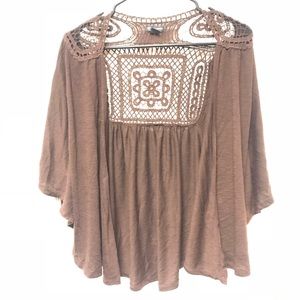 Brown cut out lightweight shawl